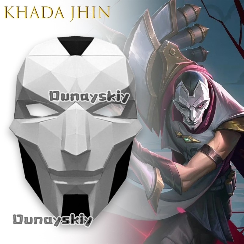 Anime Cosplay Mask - AKhada Jhin Oni Mask DIY Paper
