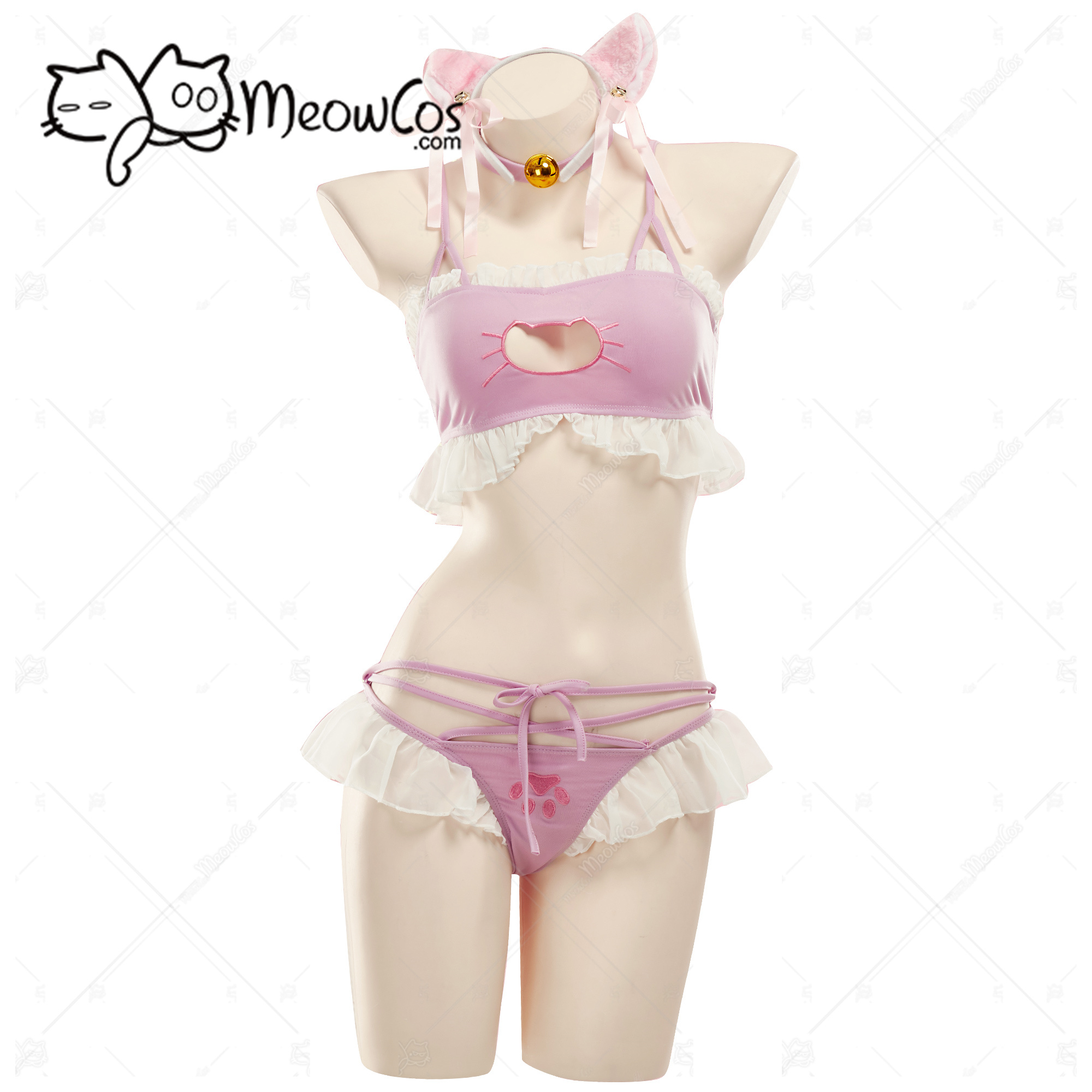 Anime Cosplay Com - Meowcos Cat Girl Ruffled Style Bikini
