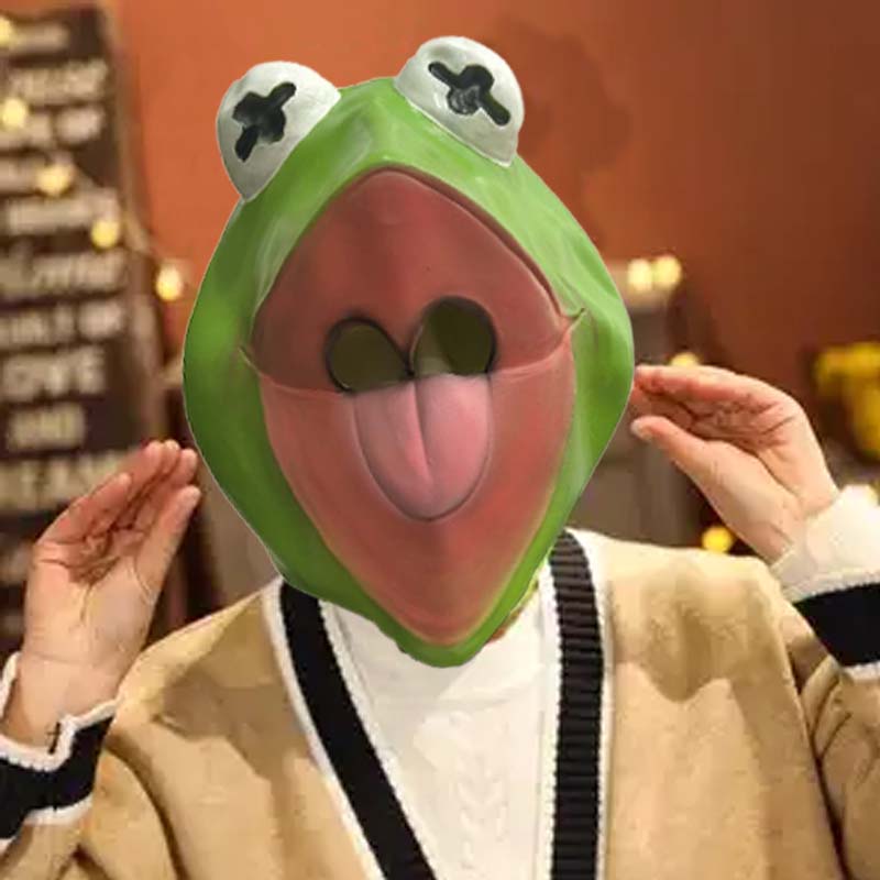 The Kermit Frog Meme Head Mask - Anime Cosplay Meme recensione e prezzo