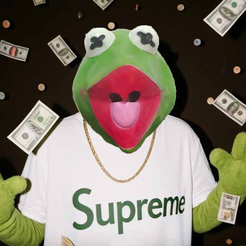 The Kermit Frog Meme Head Mask - Anime Cosplay Meme recensione e prezzo